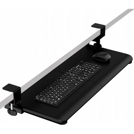 Support Clavier Coulissant 65x30cm,Totale 76 cm avec Pinces (1/5)