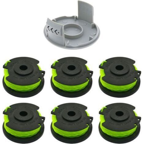Bobine de remplacement pour brosse Ryobi RAC142 36V, accessoire pour tondeuse, bobine de remplacement pour tondeuse, pour brosses radio RLT36B33 et RY36LT33A-0 (6 bobines + 1 capuchon) (1/5)