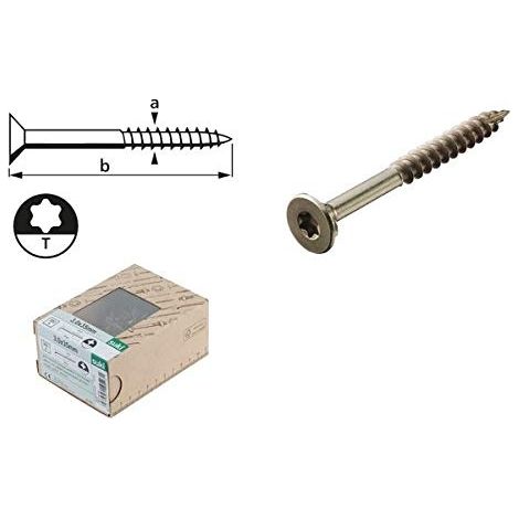 SUKI LOT DE 50 VIS À BOIS PLUS 4,5 X 40 MM T20 EN ACIER INOXYDABLE SUKI. 6181048
