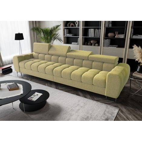 Big Sofa Sofa 4-Sitzer BASTIEN Megasofa in Stoff Aragaon Limettengrün (1/2)