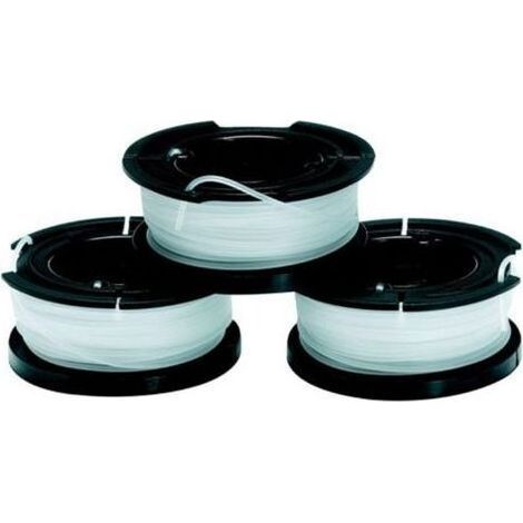 Lot de 3 Bobines de Rechange pour Coupe-Bordures, Bobine A Déroulement Automatique, 3 x 10 m de Fil en Nylon Transparent et Résistant, Fil de 1,5 mm, A6485-XJ-Ensoleillé (1/4)