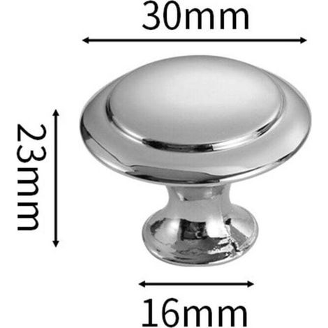 Set di 12 pomelli rotondi per mobili da cucina, pomelli per porte in lega di zinco, pomelli per mobili in cromo lucido, maniglie per porte da cucina (1/4)