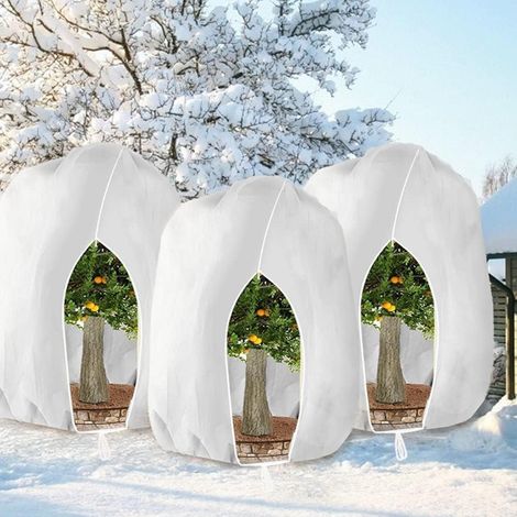 Housses de protection hivernale pour plantes, 3 pièces 250x360cm, blanches, respirantes, avec fermeture éclair (1/5)