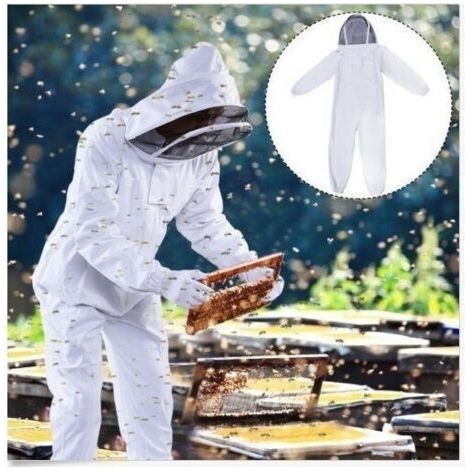 BCombinaison d'apiculteur en coton naturel avec voile d'escrime-XL (1/5)