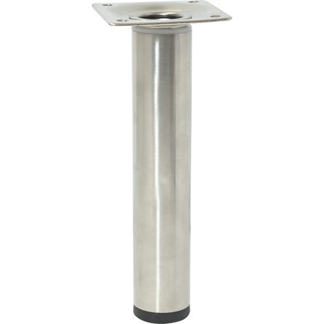 Pied de Meuble/de Table/de Meuble/Pied réglable télescopique – Diamètre 30 x 160-250 mm – Plaque à Visser 60 x 60 mm – Extensible – Acier Industriel revêtu par pulvérisation – Aspect (1/5)