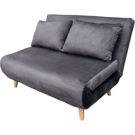 Sofá Cama 2 Plazas Nórdic Duo, Sofá Estilo Futón, Apertura Clic-Clac Gris oscuro 118 cm (1/5)