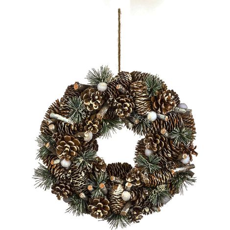 Couronne de Noël avec Pommes de pin et autres déco D 34 cm - Feeric Christmas (1/2)