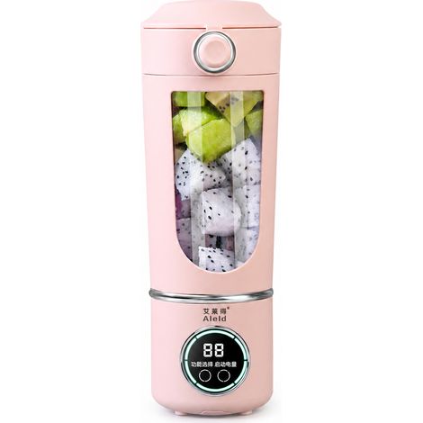 Blender Portable Rechargeable 700 ml Rose, Gobelet pour Jus et Smoothies (1/5)