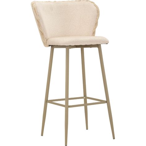 Kalpa Hocker, gepolstert, 2er-Set mit Rückenlehne, Sitzhöhe 77 cm, 55x58x106h cm Cremeweiß
