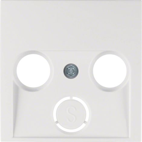 Tapa con toma para TV de 2 o 3 salidas compatible con distintas series de HAGER IP20 55,5x70,5x7mm color blanco polar