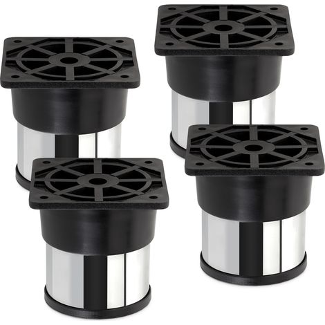 4er Set Möbelfüße ALFA Ø 50 mm Höhe 60 mm Chrom poliert (1/2)