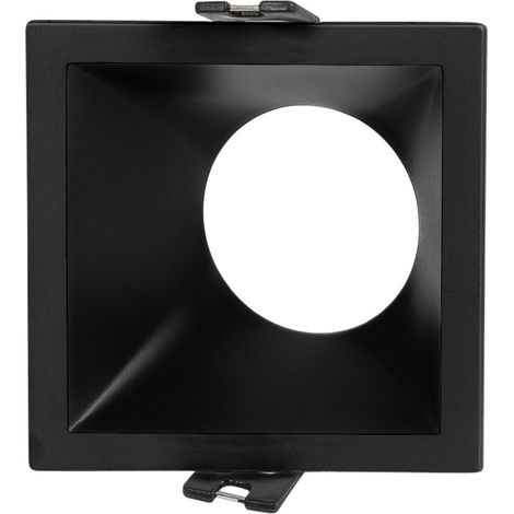 Aro Downlight Cuadrado Asimétrico - Bajo UGR - Corte 75 X 75mm - Negro (1/5)