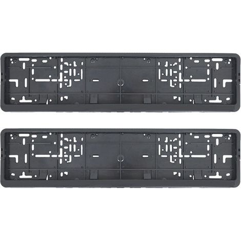1 set. Color: Black. Material: Plastic. European license plate frame, European standard license plate frame, license plate clip.