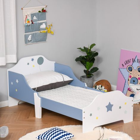 Struttura letto per bambini con sponde di sicurezza, blu, 143 x 74 cm (1/5)