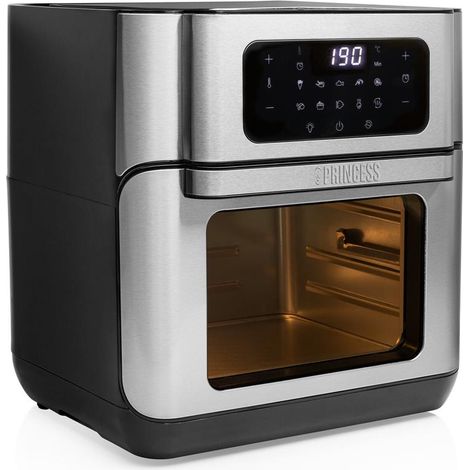 PRINCESS freidora aire sin aceite horno 10 l , Freidora aire sin aceite horno 10 litrosBandeja para migasCesta para freírTemperatura máxima 200 gradosVisualizador L (1/4)