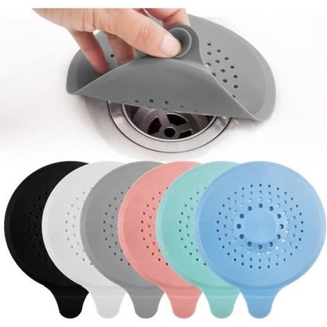 6 Pièces Faciles à Nettoyer Attrape Cheveux Douche,Haute Capacité Filtre Evier Cuisine,Anti Colmatage égout Filtre Cheveux (1/4)