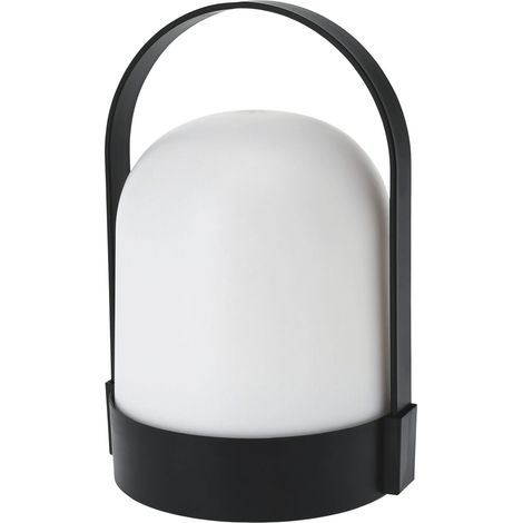 LED Garten Tischleuchte warm weiß - 21 x 13 cm - Tischlampe mit Henkel Batterie betrieben - Lampe mit Tragegriff Leuchte für Terrasse Balkon Außen und Innen