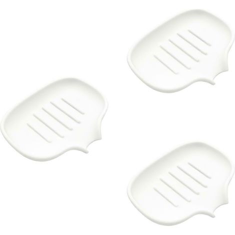 Porte-savon autonettoyant, plateau porte-savon blanc pour salle de bain (1/5)