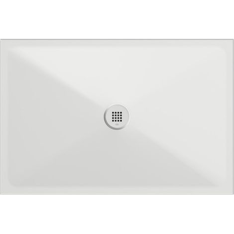 Receveur de douche rectangulaire en céramique 120x80x2cm, blanc mat