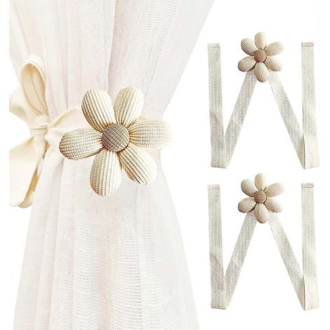 Embrasses de rideaux en coton tricoté à la main, 94 cm, pour la maison et le bureau. (1/5)