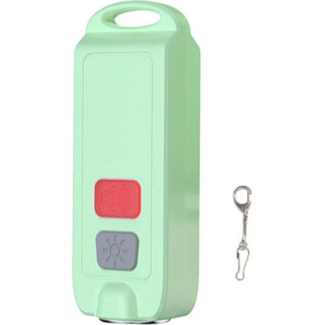Wasserdichte, 130 dB laute, per USB aufladbare Personenalarmsirene mit blinkender LED-Leuchte und Notfallalarm-Schlüsselanhänger – Grün (1/5)
