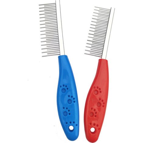 SABIR Peigne Anti Poux, 2Pcs Peigne Chien,Peigne Chat,Flea Comb,Élimine Efficacement Les Poux et Les Puces pour Les Animaux à Poils Longs (1/5)