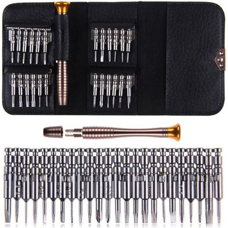 Kit Tournevis de Précision Magnétique 25 en 1 Outils de Réparation pour Portable, Laptop, Montre, Jouets, Lunettes, Bijoux etc. (1/5)