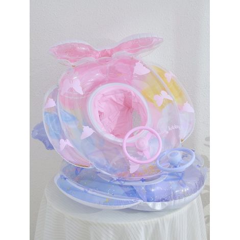Set di 2 seggiolini da piscina per bambini a tema sirena con volante e glitter – Antiribaltamento, braccioli extra sicuri per neonati e bambini piccoli (rosa e blu) (1/5)