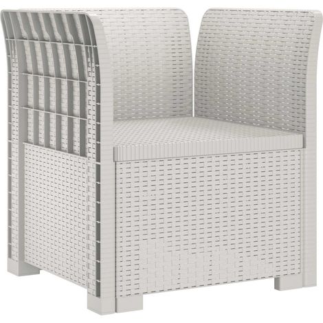 1-Sitzer Sessel Rattan-Look PP Weiß vidaXL (1/4)
