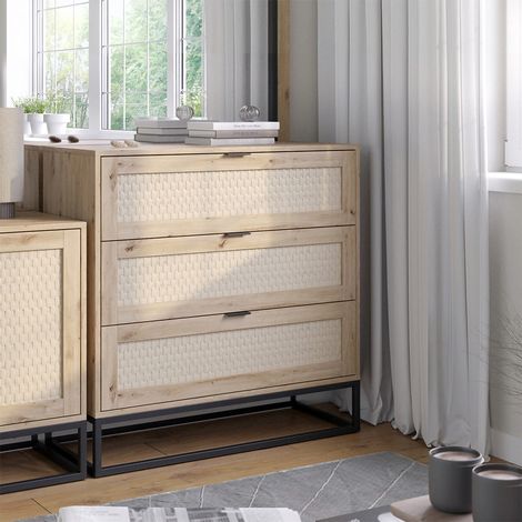 Kommode Natal, Braun, 140 x 92.5 cm mit 3x Schubladen, Vicco