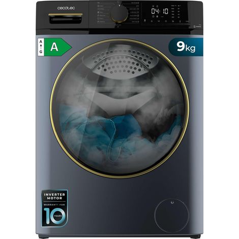 Waschmaschine de Frontlader ice blue de 9 kg de Fassungsvermögen, 1400 U/min, Klasse a, Dampf max, Motor inverter plus, 15 Programme, onsmart, Fuzzy Logic, Smooth Wash, Stop&ampGo, antibakterieller Gu