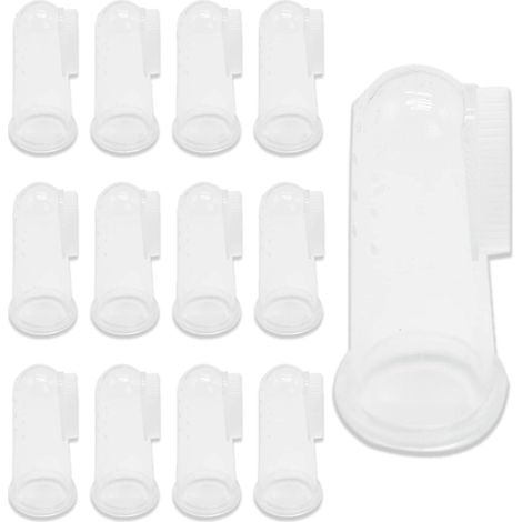 Lot de 12 brosses à dents pour chien et chat, doigt brosse en silicone souple, hygiène bucco-dentaire animale, nettoyage dentaire doux, accessoire de soin pour petits animaux (1/5)