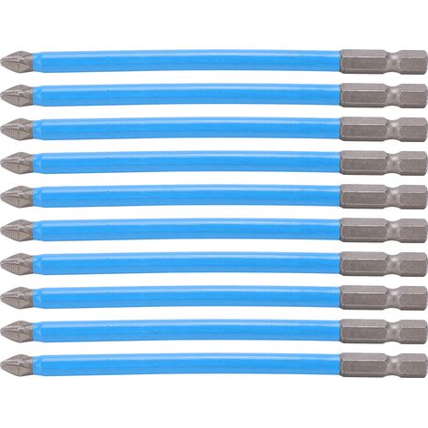 Lot de 10 embouts cruciformes PH2 magnétiques 125mm antidérapants pour tournevis électrique (1/5)