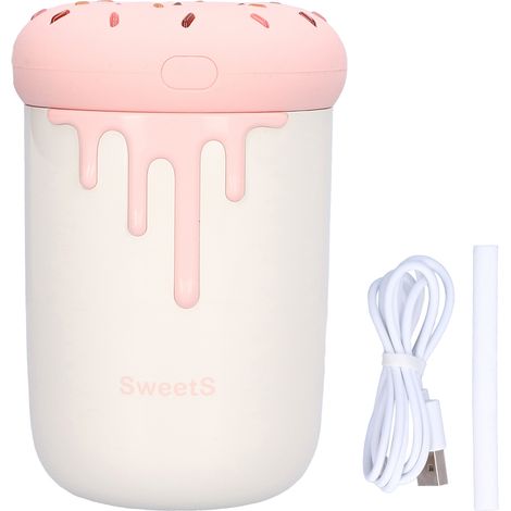 Tragbarer USB-Ultraschall-Luftbefeuchter – 250 ml, Rosa – Leise, 2 Modi, Sanftes Licht – Für Büro und Schlafzimmer