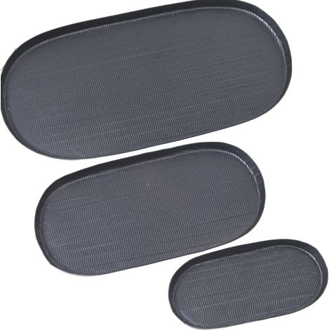 Set von 3 schwarz geschnitzten Aluminiumtabletts 21X11+30x15+40x20x1.5cmpour Alle Stile, um dem Haus eine Note zu verleihen (1/4)
