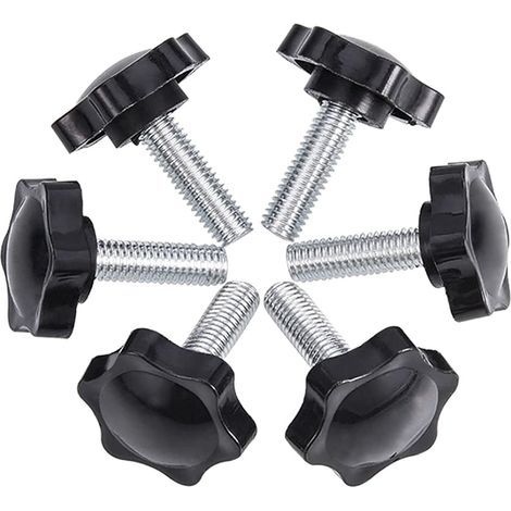 6-Pack M8x25mm Vis de pouce, étoile en plastique moletées Bouton de serrage à vis Thumbscrew (1/5)