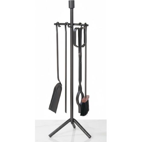 Juego de Accesorios para Chimenea de Hierro Forjado 71 cm antracita  Utensilios para Limpieza de Estufas y Chimeneas (1/5)