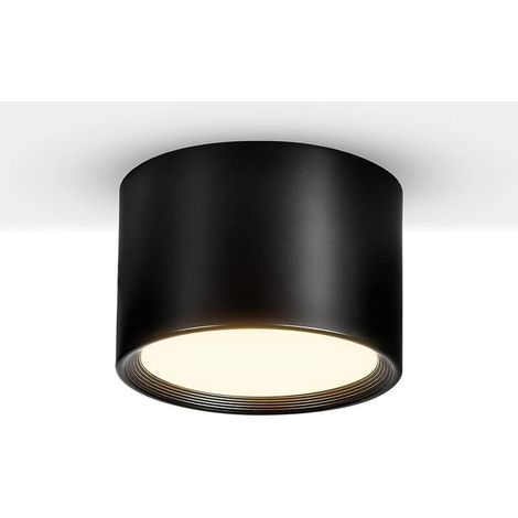 Faretto LED da soffitto, nero e bianco caldo 3000K, 12W, plafoniera per soggiorno, sala da pranzo, cucina, corridoio, camera da letto, Ø140MM [Classe energetica E]