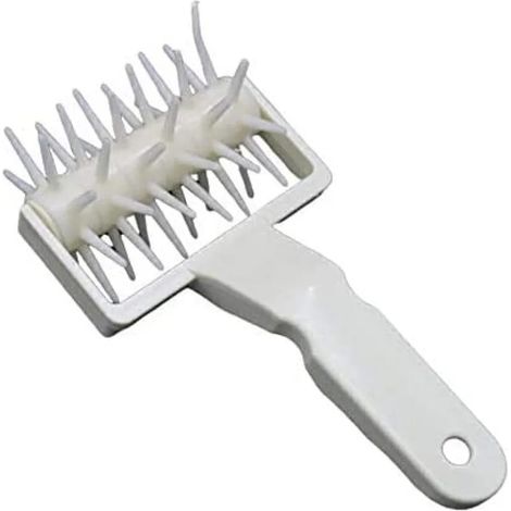 1 rouleau à pâte à pizza Docker en plastique blanc perforé, 18 x 9 cm, pour la cuisson. (1/5)