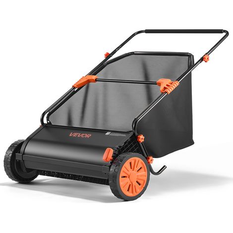 VEVOR Spazzatrice Manuale per Erba da Giardino, Spazzatrice a Spinta Raccoglitore di Foglie Erba Larghezza 76,2 cm, Ruote in Gomma Pulizia di Foglie da Cortile Giardino Campo, Raccoglierba Manuale (1/5)