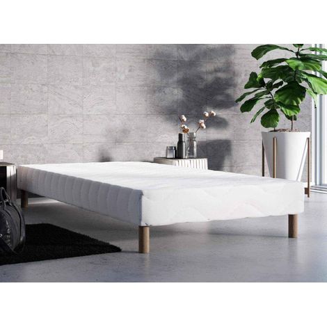 Deco In Paris – Sommier tapissier 90 x 200 cm – 4 pieds en bois – Anti-acariens – Fabrication française – Confort optimal pour matelas (1/4)
