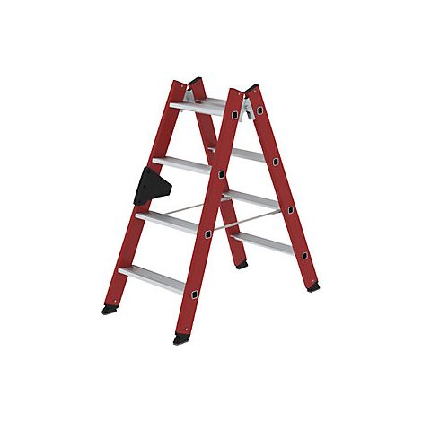 Escalera de plástico  con peldaños de aluminio acanalado  2 x 4