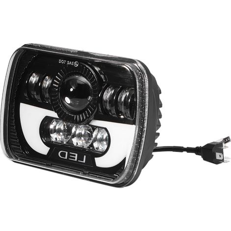 Projecteur LED 90W 5x7in Universel, Phare Carré Feux De Route/Croisement, Étanche IP67, Lampe Auto 2 Pièces (1/5)