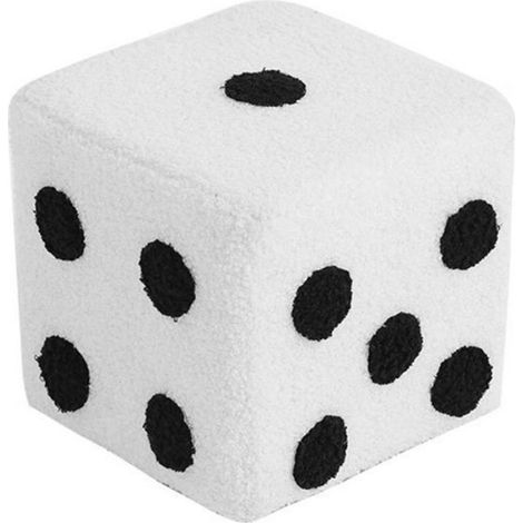 Tabouret Cube - Bois Massif - Mousse Haute Densité - Pour Salon Chambre Entrée Bureau - 20 x 20 x 20 cm - Blanc (1/5)