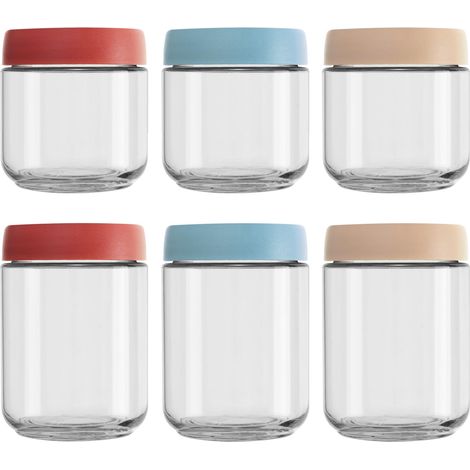 Lot de 4 Bocal en Verre avec Couvercle 480ml (1/5)