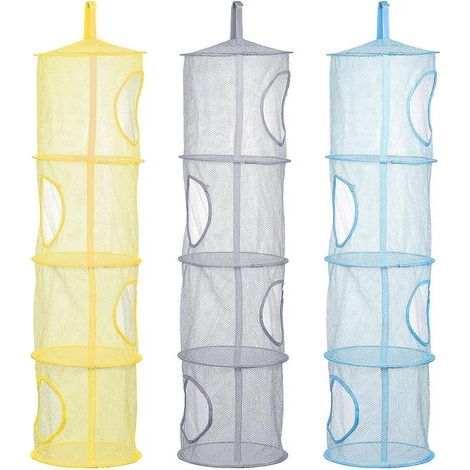 Lot de 3 filets de rangement suspendus pour jouets, vêtements et sous-vêtements, ainsi que pour peluches.-30.00X30.00X2.50CM (1/3)