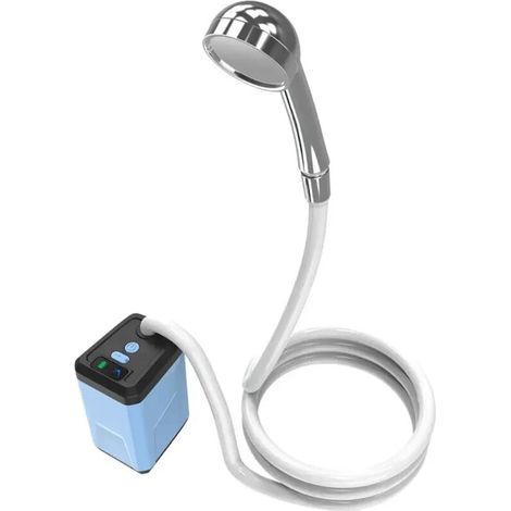 (1 mode de jet) Douche de camping portable, pompe de douche électrique extérieure, douche étanche alimentée par batterie rechargeable, 3 modes d'eau