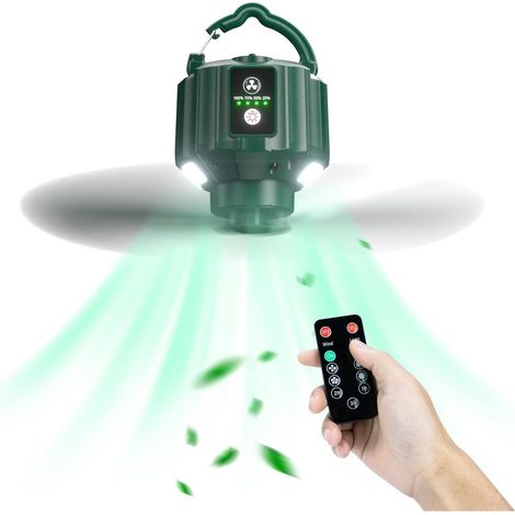 Ventilateur de camping portable 2 en 1, batterie rechargeable 5200 mAh, ventilateur de tente silencieux (1/5)
