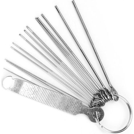 Jeu de 13 limes pour ajustement chevalet et sillet guitare, outils de réparation pour ukulélé et guitare acoustique (1/5)