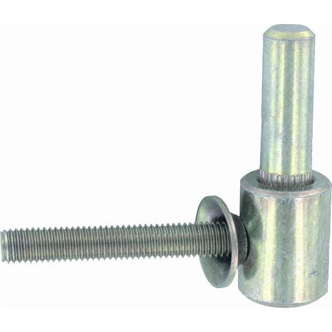 Gond de fixation à visser M10xL80 – Finition zinc – Ø corps 25mm – Ø pivot 14mm – Pour bois dur et teck – Tirard & Burgaud